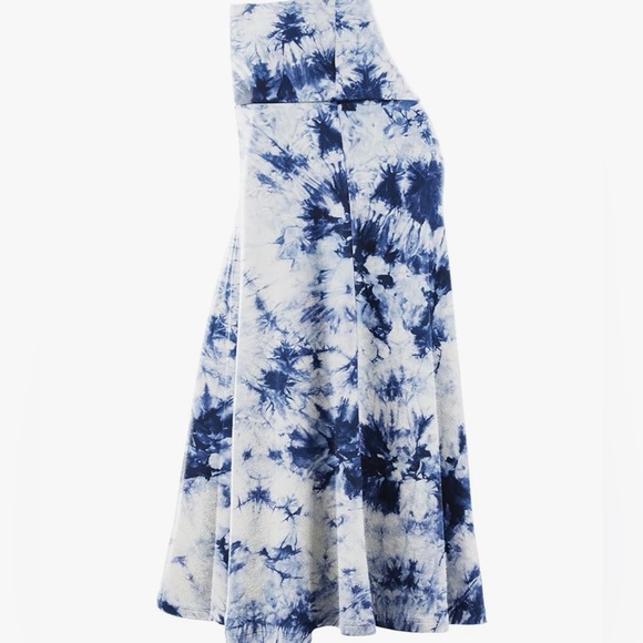 Women's Solid Ombre Lightweight Flare Midi Pull On Closure Skirt 1105 - Picture 2 of 6